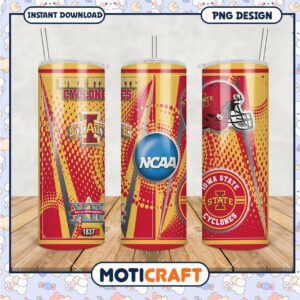 Iowa State Cyclones Tumbler Design NCAA Graphic PNG File