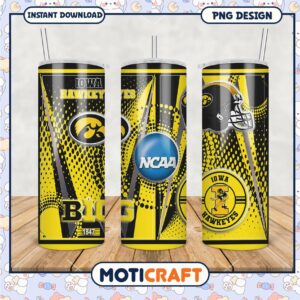 Iowa Hawkeyes Tumbler PNG Design NCAA Merchandise Art