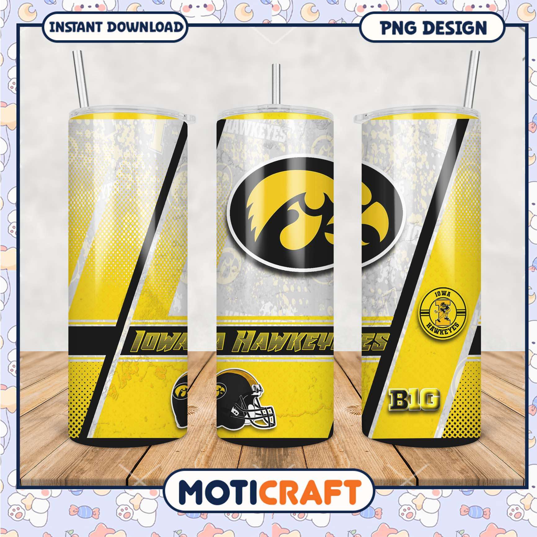 Iowa Hawkeyes Tumbler Design PNG for Fans and Collectors Iowa Hawkeyes Tumbler Design PNG for Fans and Collectors