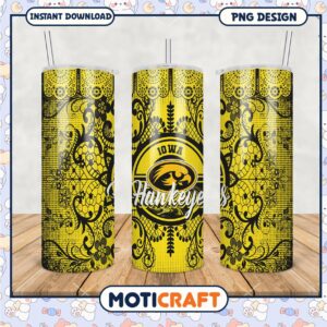 Iowa Hawkeyes Tumbler Design PNG for Sports Fans Gift