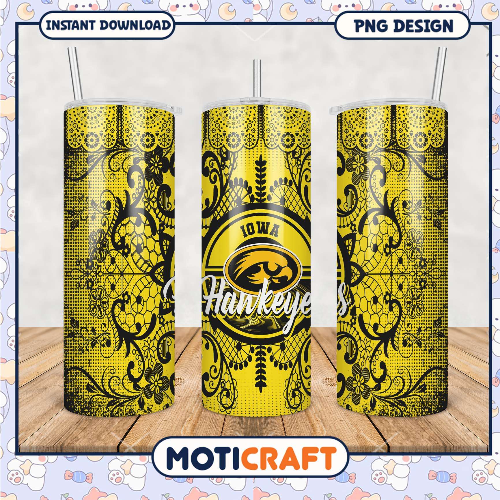Iowa Hawkeyes Tumbler Design PNG for Sports Fans Gift Iowa Hawkeyes Tumbler Design PNG for Sports Fans Gift