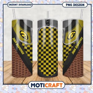 Iowa Hawkeyes Checkerboard Tumbler Design PNG File