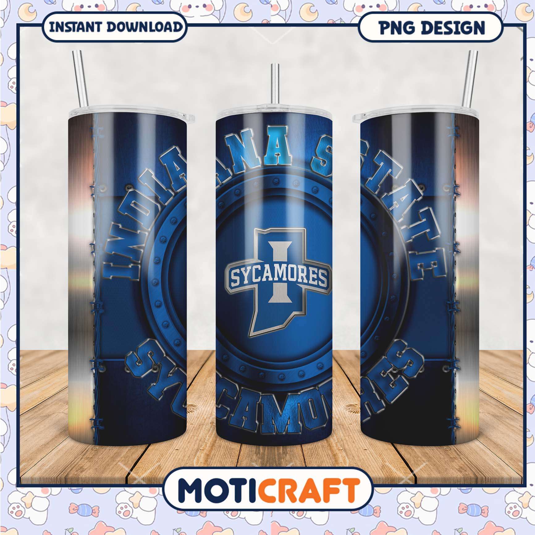 Indiana State Sycamores Tumbler PNG for Fans and Collectors Indiana State Sycamores Tumbler PNG for Fans and Collectors