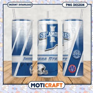Indiana State Sycamores Tumbler Design PNG File Download