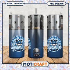 Indiana State Sycamores Tumbler Design PNG File