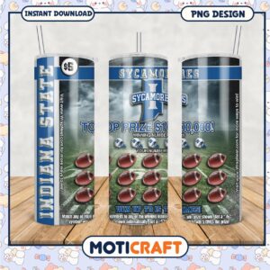 Indiana State Sycamores Tumbler Design for Fundraiser Event