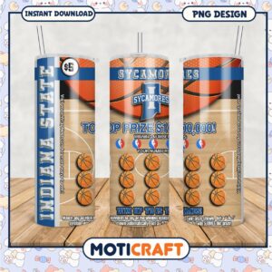 Indiana State Sycamores Basketball Tumblers Design Template PNG