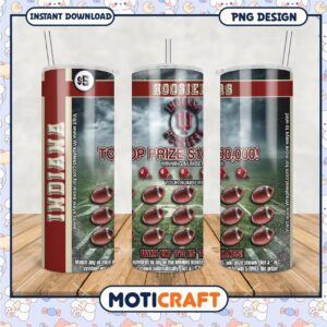 Indiana Hoosiers Tumbler PNG with Top Prize 100000 Design