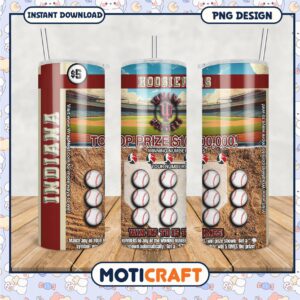 Indiana Hoosiers Tumbler PNG with Lottery Game Design