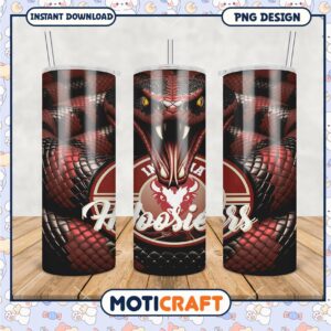 Indiana Hoosiers Snake Tumbler PNG Graphic Design Art