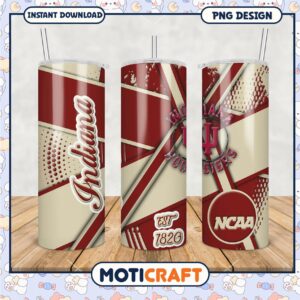 Indiana Hoosiers NCAA Tumbler PNG Design for Fans Gifts