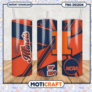 Illinois NCAA Tumbler Design PNG for Fans and Collectors