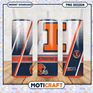 Illinois Fighting Illini Tumbler PNG Design for Fans