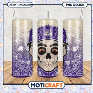 Huskies Skull Tumbler PNG Unique Fan Art Design 2023
