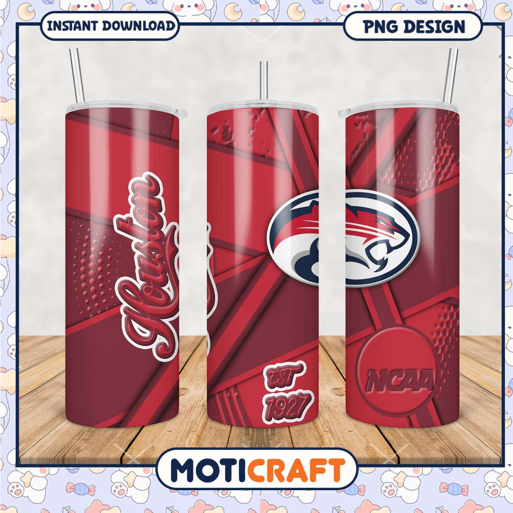 Houston NCAA Red Tumbler PNG Design Perfect for Fans Houston NCAA Red Tumbler PNG Design Perfect for Fans