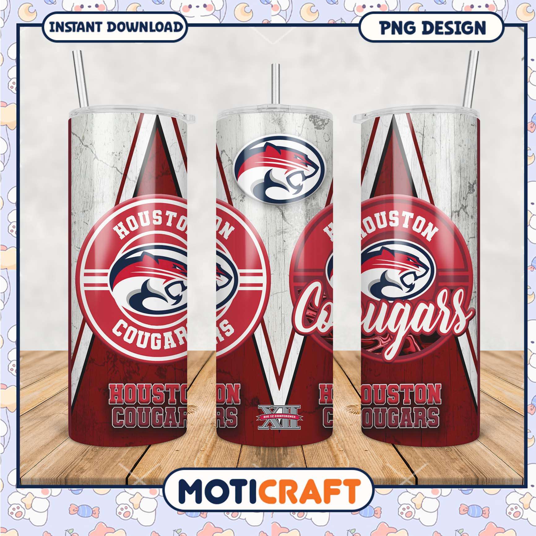 Houston Cougars Tumbler PNG Design for Fans and Gifts Houston Cougars Tumbler PNG Design for Fans and Gifts