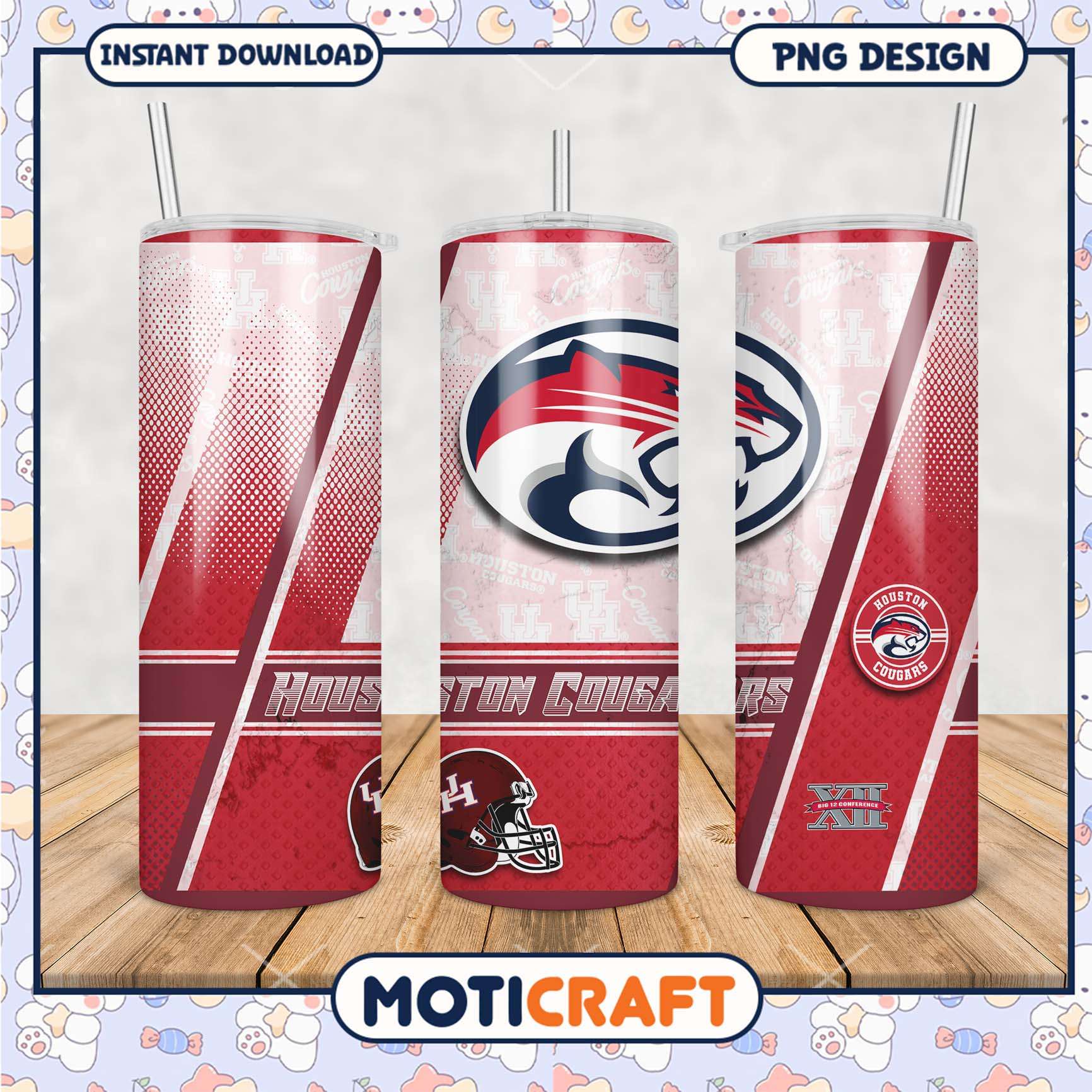Houston Cougars Tumbler PNG Design for Team Spirit Gifts Houston Cougars Tumbler PNG Design for Team Spirit Gifts