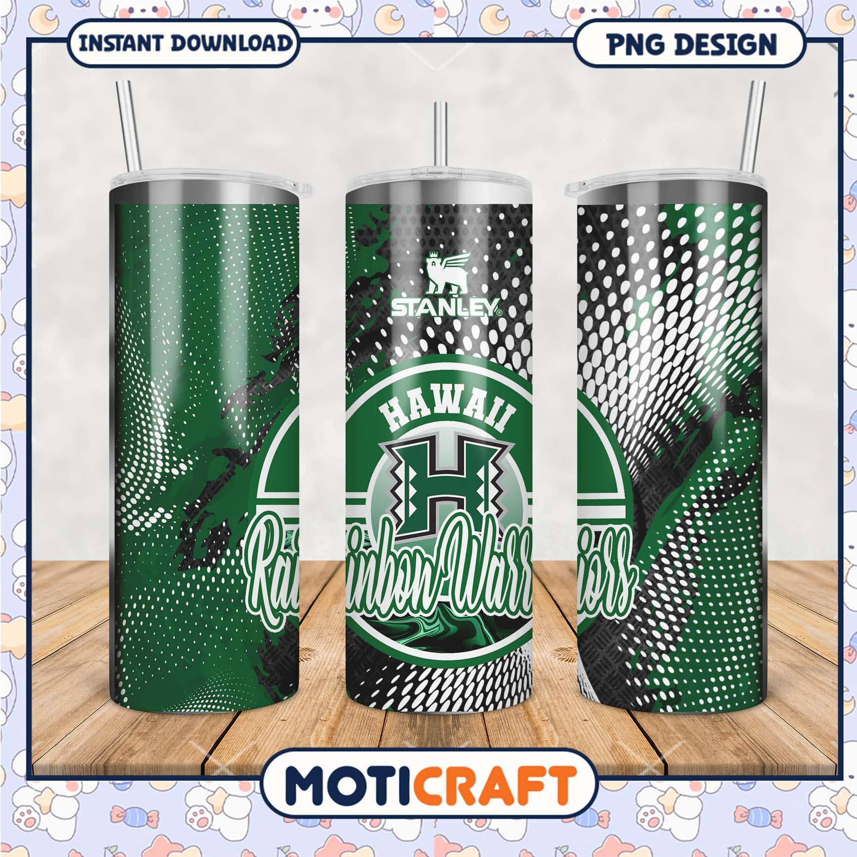 Hawaii Rainbow Warriors Stanley Tumbler PNG Design for Fans Hawaii Rainbow Warriors Stanley Tumbler PNG Design for Fans