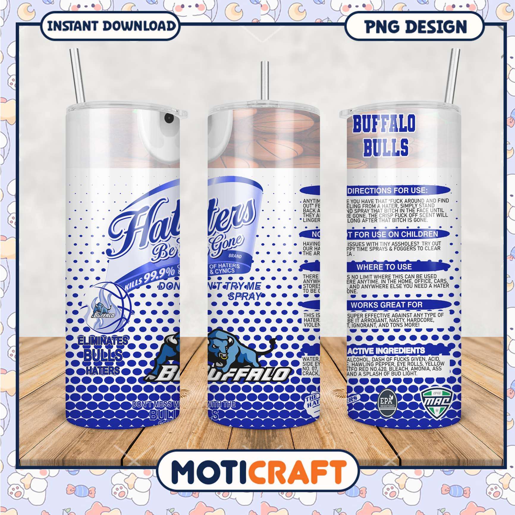 Haters Be Gone Tumbler PNG Buffalo Bulls Design Product Haters Be Gone Tumbler PNG Buffalo Bulls Design Product