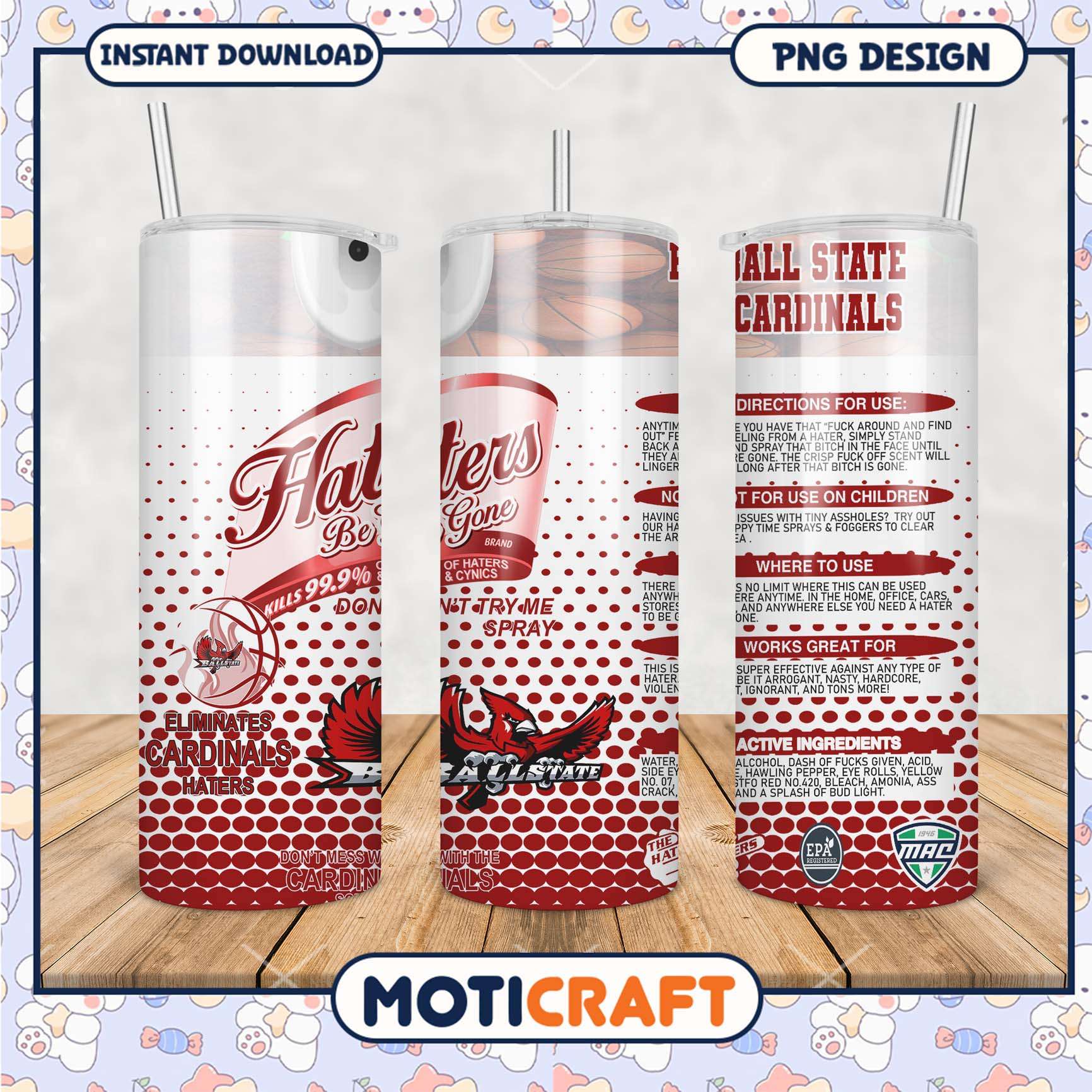 Haters Be Gone Tumbler PNG Ball State Cardinals Design Haters Be Gone Tumbler PNG Ball State Cardinals Design