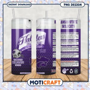 Haters Be Gone Tumbler Kansas State Wildcats Design PNG
