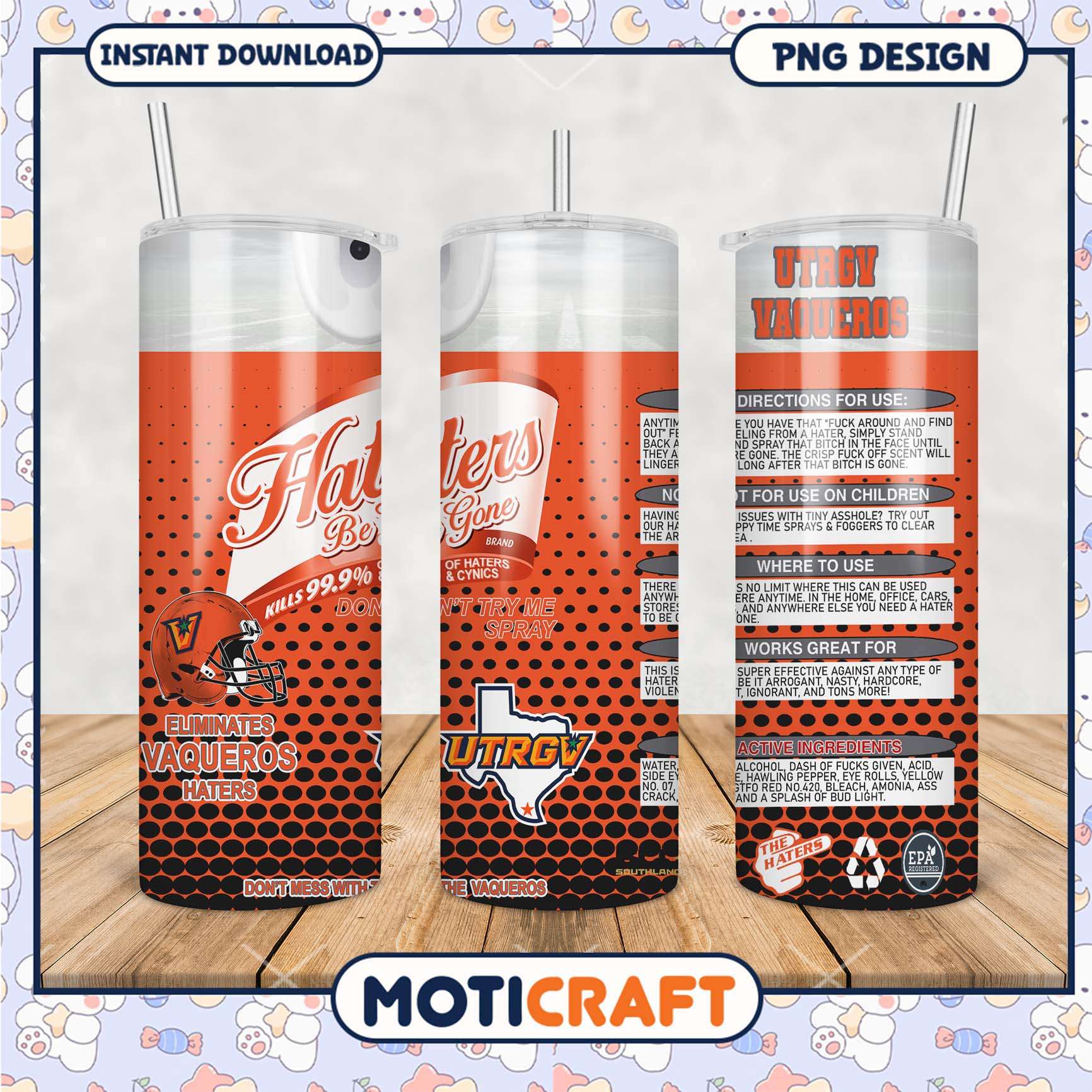 Haters Be Gone Tumbler Design for UTRGV Vaqueros Fans Haters Be Gone Tumbler Design for UTRGV Vaqueros Fans