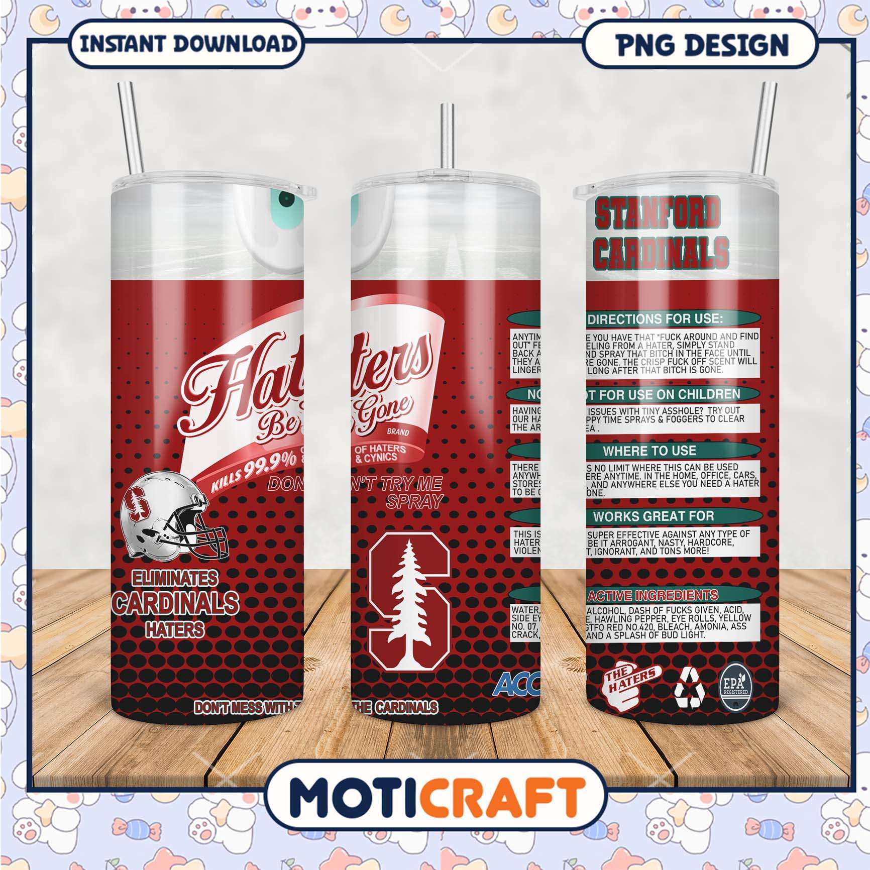 Haters Be Gone Tumbler Design for Stanford Cardinals Fans Haters Be Gone Tumbler Design for Stanford Cardinals Fans