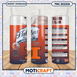 Haters Be Gone Illinois Illini Spray Tumbler PNG Design