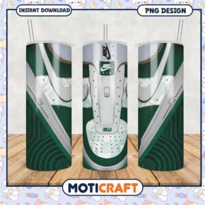 Green Nike Air Bulls Tumbler PNG Design for Products
