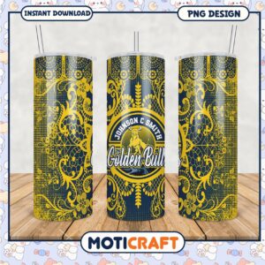 Golden Bulls Tumbler PNG Design for Johnson C Smith Fans