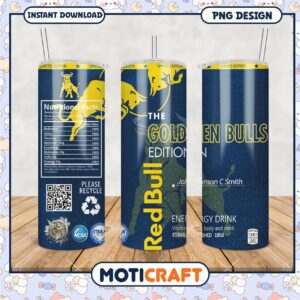 Golden Bulls Limited Edition Energy Drink Tumbler PNG Design