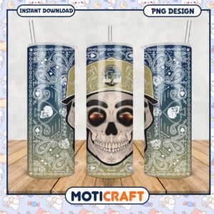 Georgia Tech Yellow Jackets Skull Tumbler Design PNG File