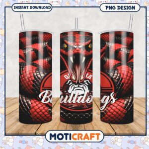 Georgia Bulldogs Snake Tumbler Design PNG for Fans