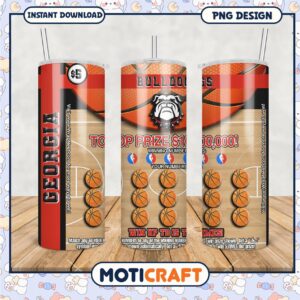 Georgia Bulldogs Basketball Tumbler Design PNG Format