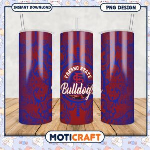 Fresno State Bulldogs Tumbler Design PNG Graphic Download