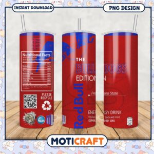 Fresno State Bulldogs Energy Drink Tumbler PNG Design