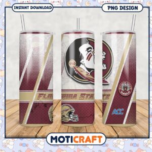 Florida State Seminoles Tumbler Design PNG Downloadable File