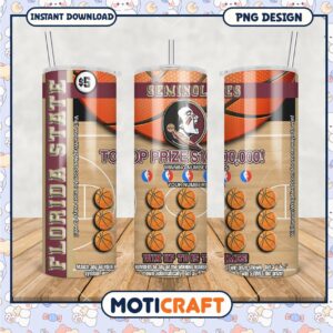 Florida State Seminoles Basketball Tumbler PNG Design File