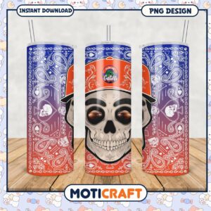 Florida Gators Skull Tumbler Design with Bandana Background