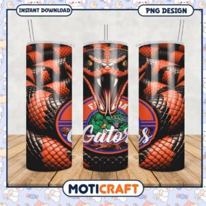 Florida Gators Tumbler Design Featuring Striking Snake Art
