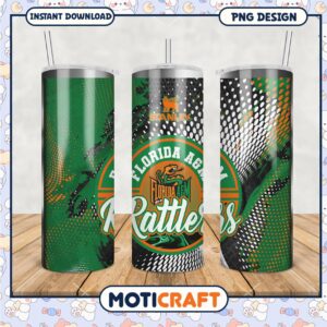 Florida A&M Rattlers Tumbler Design PNG for Fans