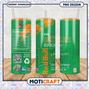Florida A&M Rattlers Edition Tumbler PNG for Energy Drink