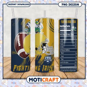 Fighting Irish Fan Tumbler Design for Game Day Enthusiasts