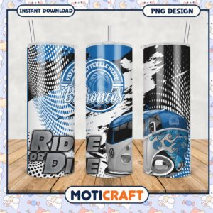 Fayetteville State Broncos Tumbler Ride or Die Design PNG