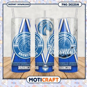Fayetteville State Broncos Tumbler Design PNG Download