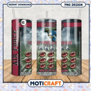 Falcons Football Tumbler Design with Top Prize Details
