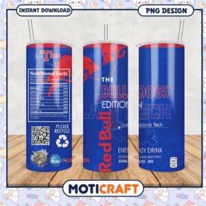 Exclusive Louisiana Tech Bulldogs Edition Tumbler PNG Design