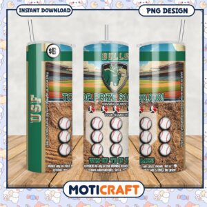Exciting USF Bulls Scratch Off Tumbler Design PNG File