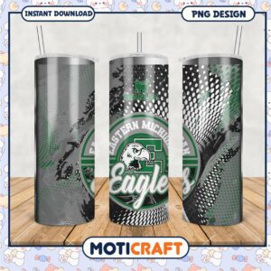 Eastern Michigan Eagles Tumbler Design PNG Graphic File