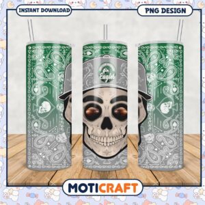 Eastern Michigan Eagles Skull Tumbler Design PNG File